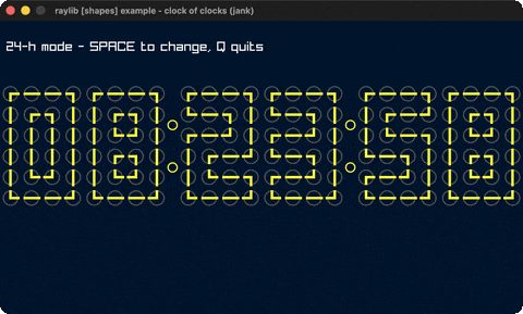 Digits drawn from a grid of little analogue clocks